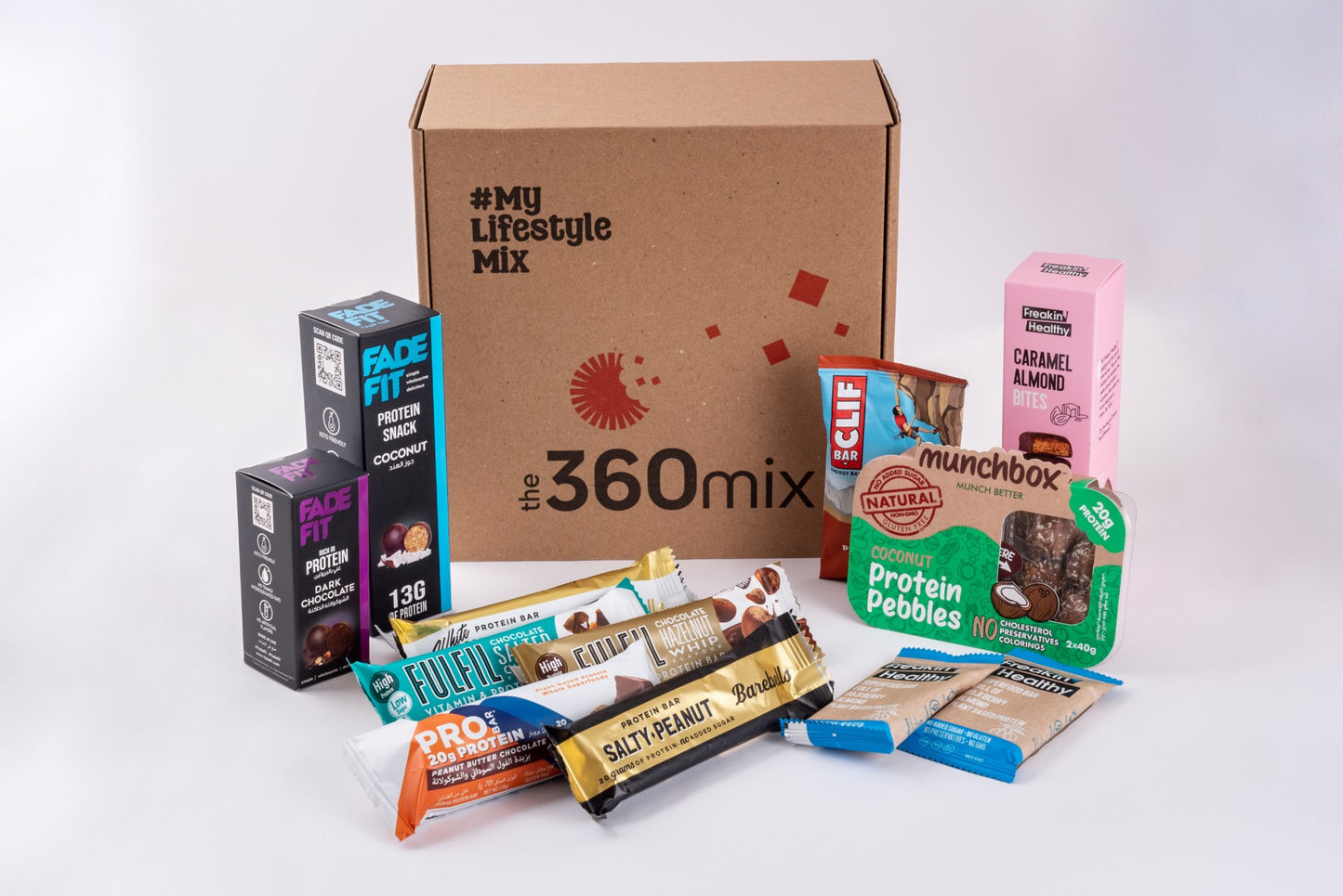 Protein box of healthy snacks delivered straight to your door all over the UAE | the360mix